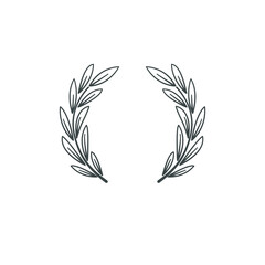 Laurel wreath. Symbol of victory, greatness, glory and power.  Ancient tradition. Logo, sign, trademark.