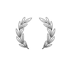 Laurel wreath. Symbol of victory, greatness, glory and power.  Ancient tradition. Logo, sign, trademark.