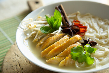 Pho chicken soup in vietnam