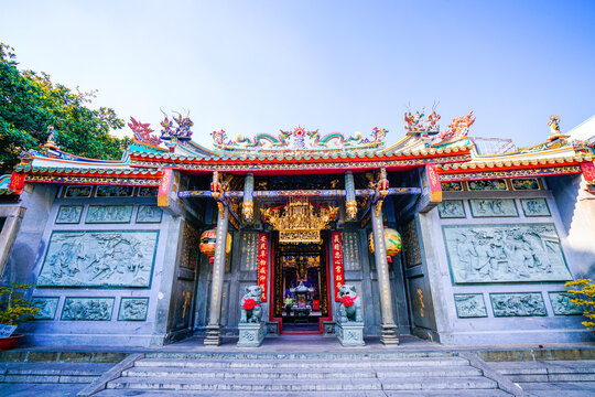 Nghia An Temple (Hoi Quan Nghia An - Chua Ong), one of Chinese Pagoda, one of the oldest temples in Saigon, Vietnam, Asia.