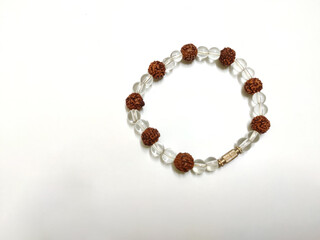 Rudraksha with Acrylic Beads Bracelet - Around The Wrist