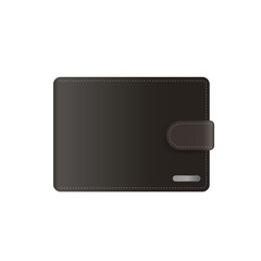 Brown wallet vector. Male wallet isolated on a white background.