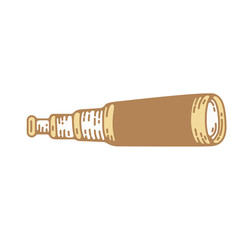 telescope hand drawn vector illustration in engraving vintage style. for logo design and branding, isolated design asset