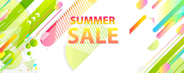 Sale summer backgrounds colorful 3d holiday vector Illustration graphic design poster flyer leaflet party