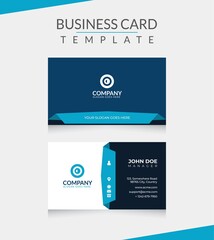 Simple Blue Modern Business Card Branding Company