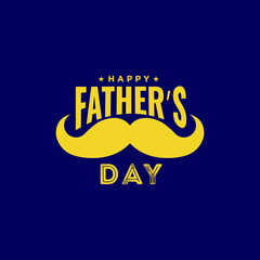Yellow color Happy Father's Day poster design. Vector Illustrator