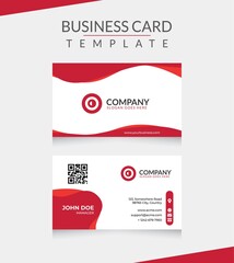 Simple Wave Red Business Card Branding Company