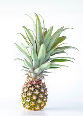 Pineapple fruit isolated on white background with clipping path.