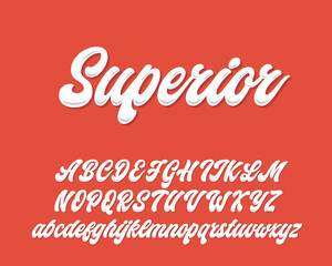 Superior lettering script design. Vector alphabet.