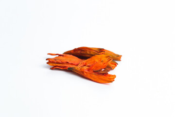 Lily flower tea isolated circle on the white background