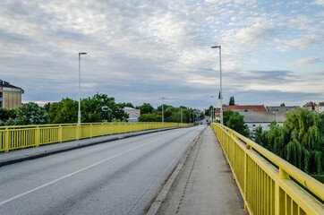 Fototapeta na wymiar A bridge in the Vojvodina village of Srbobran on the river Krivaja 