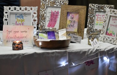 old postage stamps & wooden frames 