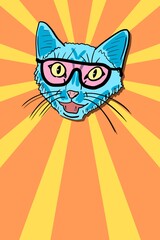 Space cat in sunglasses