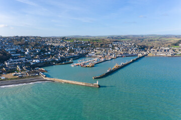 Fototapeta premium Aerial photograph of Newlyn, Penzance, Cornwall, England, United Kingdom