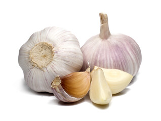 garlic on white background