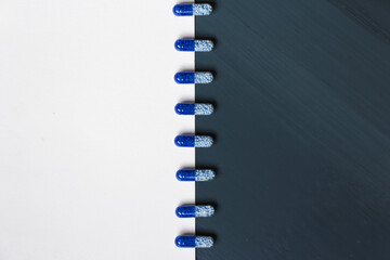 blue spiral notebook