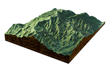 3D rendering.Realistic 3D Map of Seoraksan National Park, South Korea.
