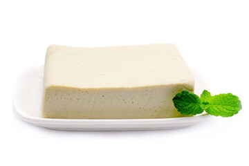 White Tofu  on the White background