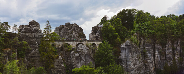 The Bastei bridge, Saxon Switzerland National Park, Germany