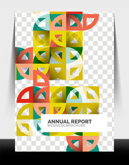 Business flyer annual report, circle and triangle shapes modern design