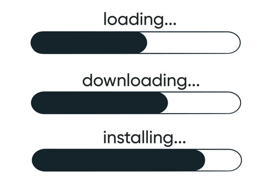 Installation of application or software. Concept of upgrade application progress icon for graphic design. Vector illustration
