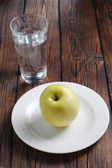 Drinking water and apple