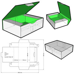Delivery Packaging and Die-cut Pattern. The .eps file is full scale and fully functional. Prepared for real cardboard production.