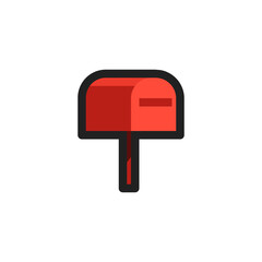 Mailbox Icon Flat Illustration Logo Vector
