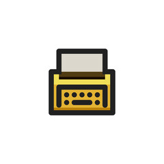 Typewriter Icon Flat Illustration Logo Vector
