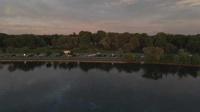 Bde Mka Ska Lake Calhound summer evenning, Minneapolis 
Aerial footage