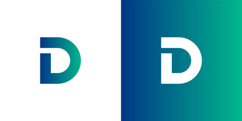 Abstract letter D logo design template. Colorful creative sign. Universal vector icon. Modern logotype symbol