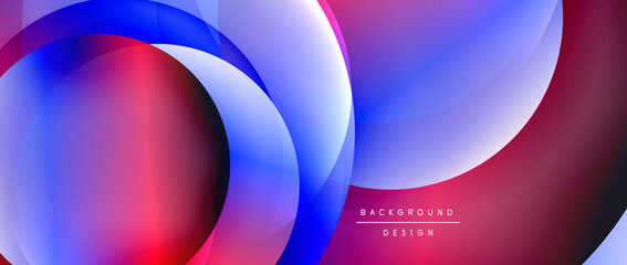 Circle modern geometric abstract background with liquid gradients