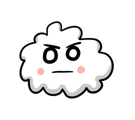 Obraz premium Cartoon Stylized Angry Cloud