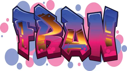 Foto op Canvas Fran Name Text Graffiti Word Design © MindGem