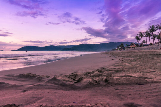 Twilight in Sabang Beach, Baler Aurora. Low angle view of coastline.