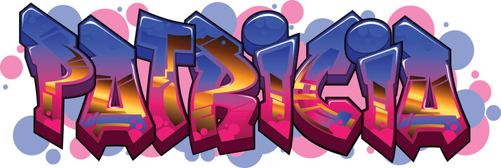 Patricia  Name Text Graffiti Word Design