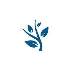 Fototapeta na wymiar Plant Blue Icon On White Background. Blue Flat Style Vector Illustration.