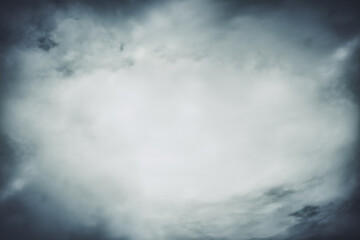 Smoke texture over blank black background. Concept of Halloween season design with copy space.