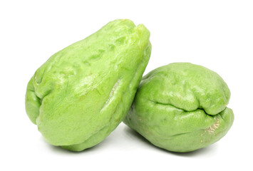 Chayote on white background