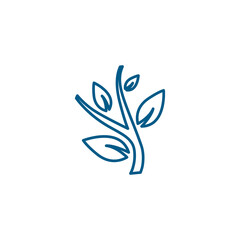 Obraz premium Plant Line Blue Icon On White Background. Blue Flat Style Vector Illustration.