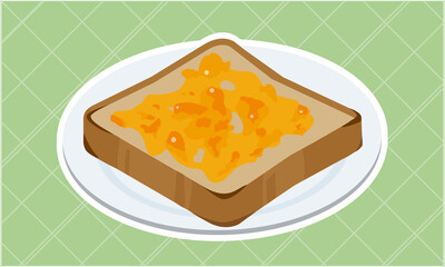 お皿に盛られたマーマレイドトースト