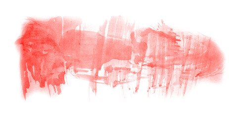 Abstract watercolor background hand-drawn on paper. Volumetric smoke elements. Red color. For design, web, card, text, decoration, surfaces.