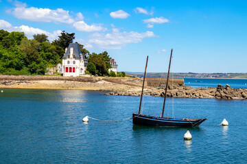 Douarnenez . Ile Tristan et vieux gréement. Finistère. Bretagne	