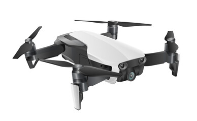 Quadcopter 3d  illustration,  drone isolated on white
