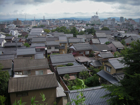 Landscape of the traditional Japanease houses Matue Shimane  Janpan