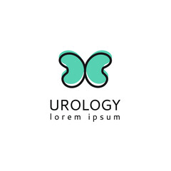 Logo template urology clinic treatment. The logo of the kidney medical examination.