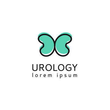 Logo template urology clinic treatment. The logo of the kidney medical examination.