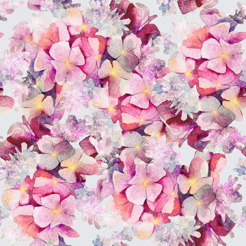 lush pattern with pink flowers