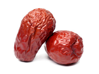 dried dates on a white background