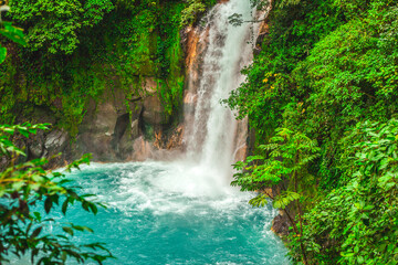 Rio Celeste, Celestial blue waterfall and Tenorio volcano national park, Costa Rica